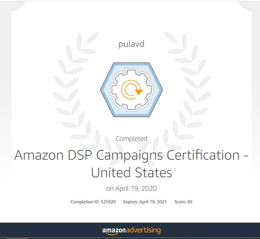 Amazon DSP Campaigns Certification, United States