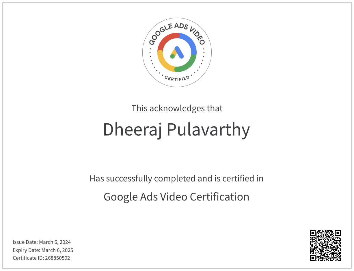 Google Ads Video Certification
